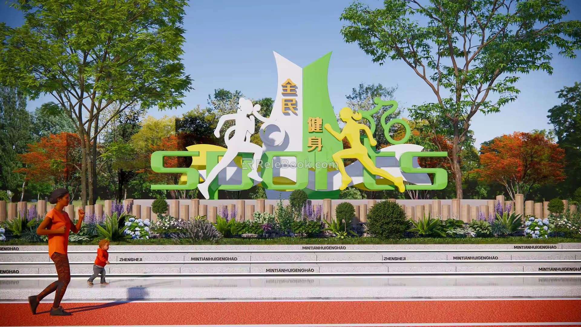 Sculpture sketch of modern track and field sports 3d model