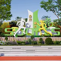 Sculpture sketch of modern track and field sports 3d model