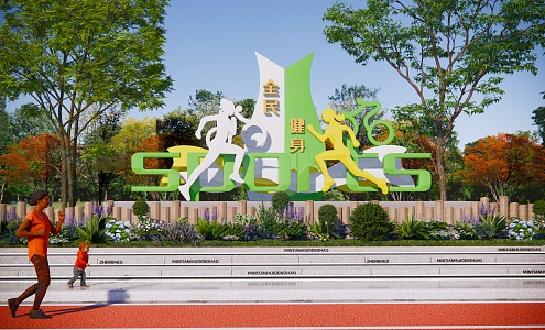 Sculpture sketch of modern track and field sports 3d model