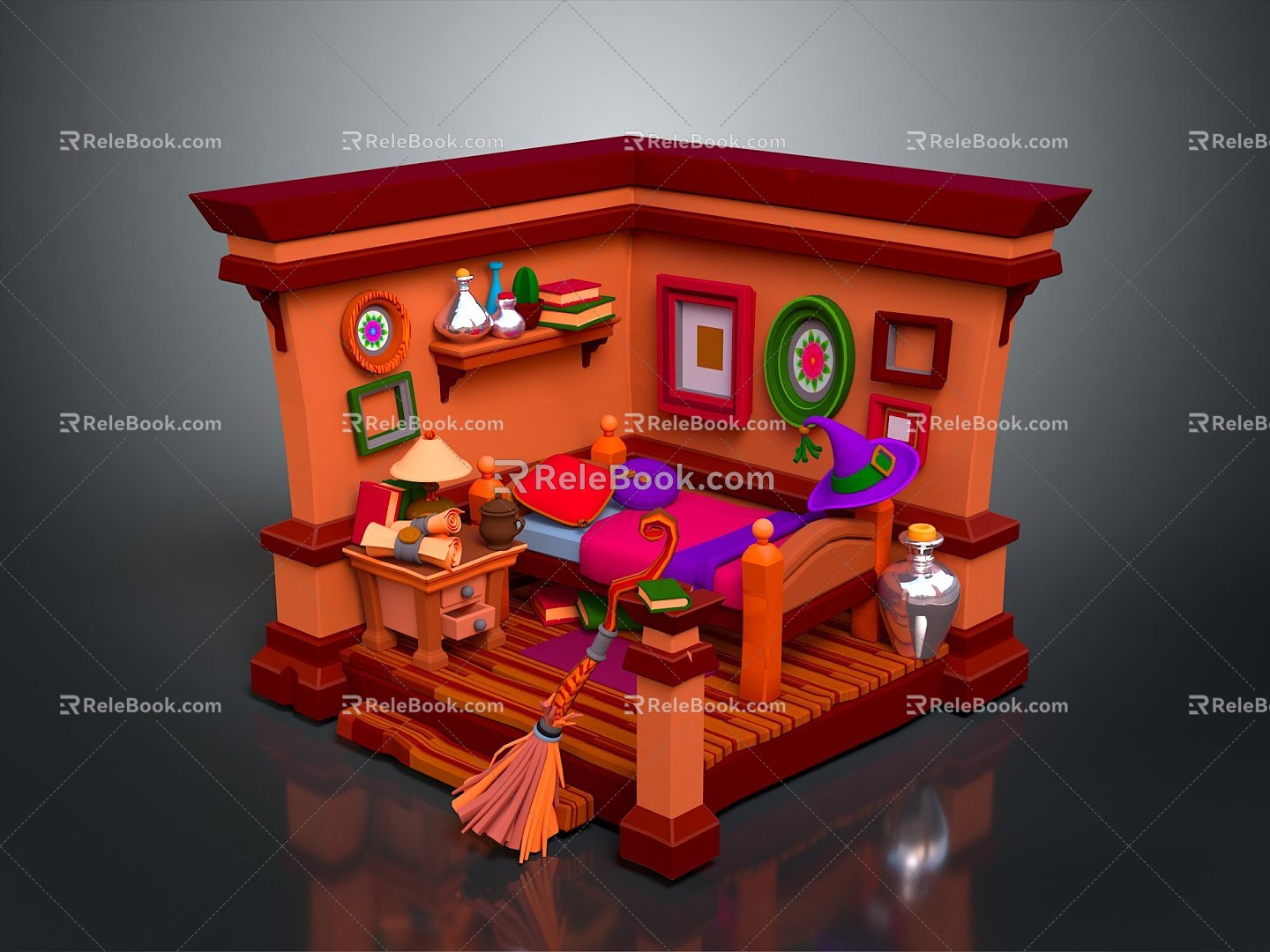 Cartoon Bedroom Cartoon Room Game Bedroom Children Bedroom Bedroom Creative Bedroom Animation Bedroom 3d model