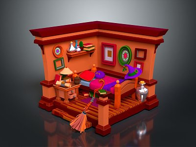 Cartoon Bedroom Cartoon Room Game Bedroom Children Bedroom Creative Bedroom Animation Bedroom 3d model