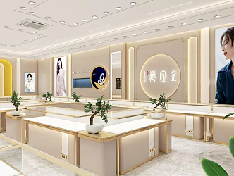 Light Luxury Laofengxiang Jewelry Store Laofengxiang 3d model