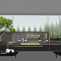 Modern Building Aerial View Featuring Landscaped Courtyard Green Plants And Roof Design