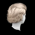 Game and Movie Character Head Model With Blonde Curly Hair On Black Background