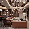 Luxury Modern KTV Interior Design With Leather Sofas Chandeliers And TV Screen