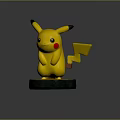 Home Furniture Display Unit Featuring Yellow Pikachu Figurine On Black Base