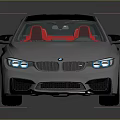 Silver BMW Sports Coupe Featuring Black Roof Red Rims And Sleek Sporty Design