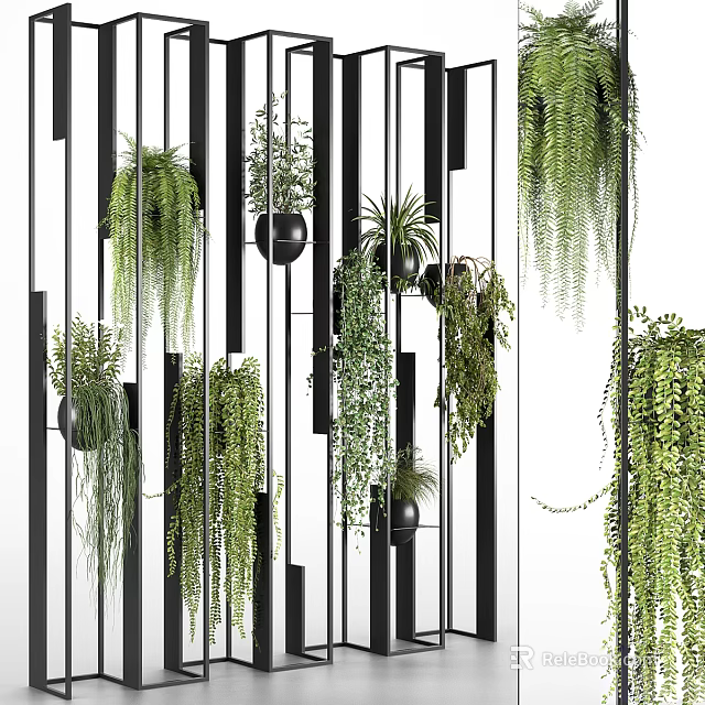 Vertical Garden With Hanging Plants And Modern Decor 3d model 