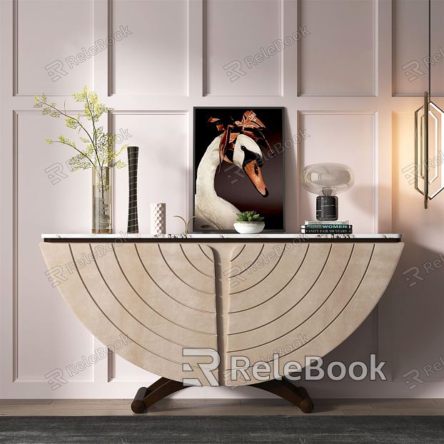 Modern End View Table Entrance Cabinet model