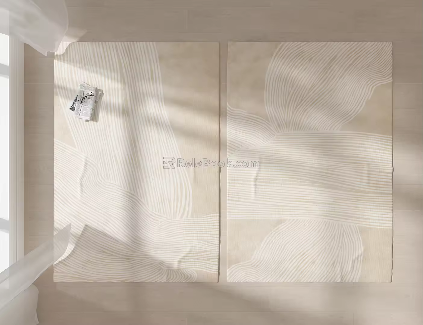 Modern Square Carpet Fabric Carpet 3d model