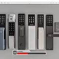 Smart Door Locks With Digital Keypads Various Styles And Color Options 3d model