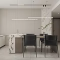 Modern Living Dining Room Interior With White Sofa Round Armchair Coffee Table And Decorative Paintings