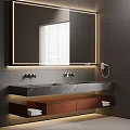 Modern Bathroom Cabinet With Floating Design Integrated Mirror And Storage Shelves