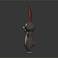 Cartoon Rabbit Character with Long Ears Blue Eyes and Grey Body Standing with Arms Open