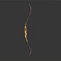 Classic Traditional Wooden Longbow Weapon With Curved Shape And Smooth Brown Surface