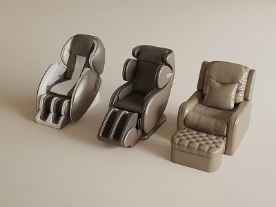 Modern Massage Chairs With Different Designs And Comfortable Leather Upholstery 3d model