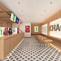 Chagee Milk Tea Shop Exterior With Checkerboard Signboard Red Logo And Wooden Facade