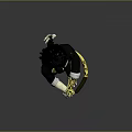 Anthropomorphic Leopard Character In Black Suit With Yellow Spots Standing Pose Design