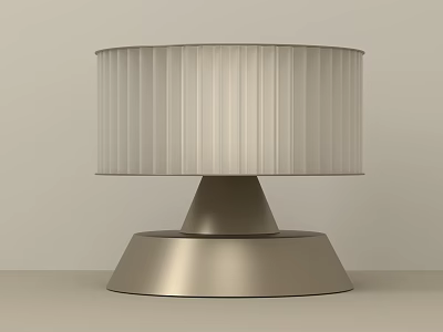Modern Decorative Table Lamp With Pleated White Shade And Metallic Base 3d model