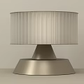 Modern Decorative Table Lamp With Pleated White Shade And Metallic Base