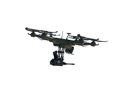 Smart Machine Multi rotor Aerial Drone With Payload Equipment And Flight System 3d model