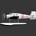 Vintage Silver Red Fighter Plane With Propeller AB CF Markings And Dark Reflective Surface