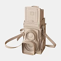 Vintage Camera With Green Body Classic Lens And Retro Leather Strap Design