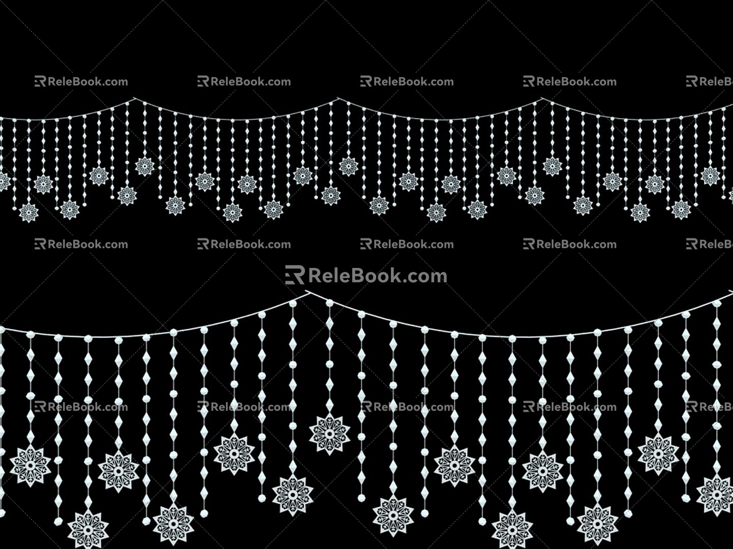 Modern decorative light snowflake 3d model