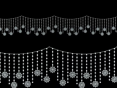 Decorative String Lights With Snowflake Decorations For Festive Christmas Indoor Decor 3d model