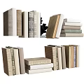 Stacked and Standing Books with Different Colors and Various Textures Collection
