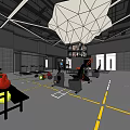 Modern Fitness Gym Interior With Workout Equipment Open Training Space And Ceiling Design
