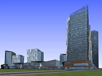 modern office building 3d model