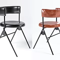 Modern Leather Bar Stools With Black And Brown Seats And Metal Legs