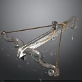 3D Rendered Metal Sculpture Carving With Intricate Curved Chains And Shiny Surface