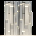 Modern Wooden Panel Wall With Embedded Warm Yellow Lighting And Cozy Ambiance