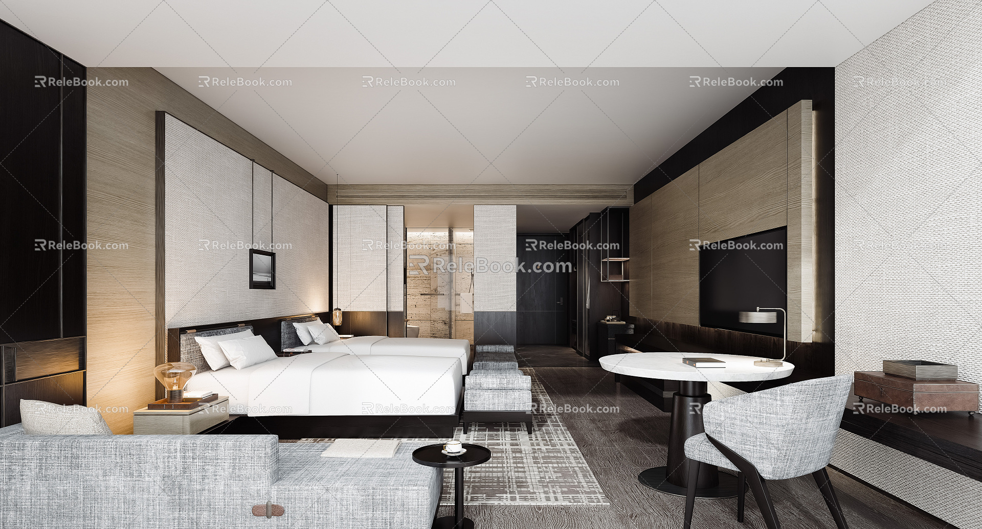 Hotel Rooms Modern Rooms 3d model