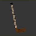 Classic Wooden Hockey Stick With Brown Wooden Construction And Vintage Design