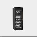Modern Black Kitchen Appliances Double Door Cabinet With Plate And Bowl Storage Organization