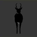 Red White Deer 3D Model Sculpture with Antlers on Gray Background 3d model