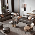 Minotti sofa coffee table combination 3d model