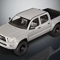 White Toyota Pickup Truck With Black Tires And Cargo Bed Design