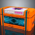 Weapon Classic Crate Orange Storage Container With Tech Inspired Digital 3d model