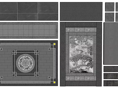 Traditional Landscape Pavilion Design With Circular Decorative Patterns And Brick Structure 3d model