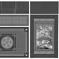 Traditional Landscape Pavilion Design With Circular Decorative Patterns And Brick Structure