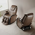 Brown Leather Massage Chair With Modern Design And Full Body Massage For Comfortable Relaxation