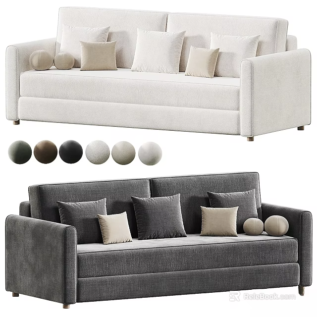 Modern Two Seater Sofa Design With Color Options And Decorative Pillows 3d model