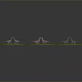 Small Animals Standing on Green Circular Grass Patches Arranged in Formation