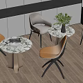 Modern leisure table and chair negotiation table and chair 3d model