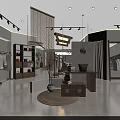 Elegant Modern Clothing Store Interior Design With Natural Wooden Displays And Soft Ambient Lighting