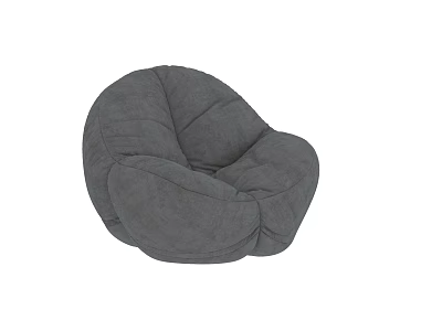 Gray Soft Fabric Bean Bag Chair for Cozy Relaxing Seating Experience 3d model
